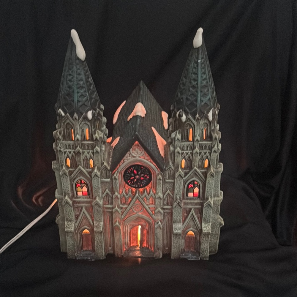 Illuminated Gothic Cathedral Holiday Decor